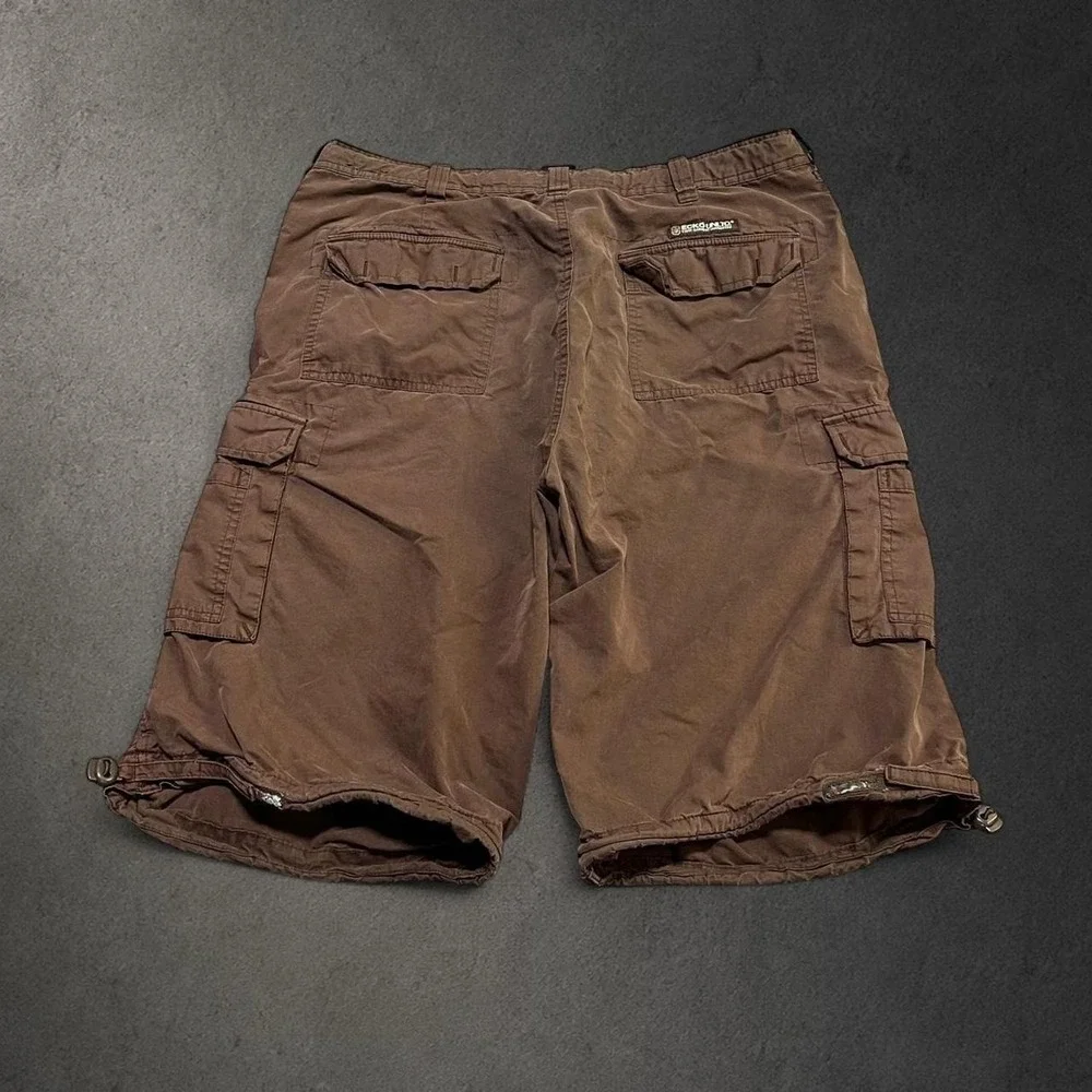 Y2K 2000s Ecko Unltd Baggy Grunge Indie Skater Hip Hop Faded Brown Cargo Shorts